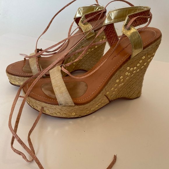 Y2K Vintage C Label Gladiator Espadrilles Size 10 - Picture 2 of 4